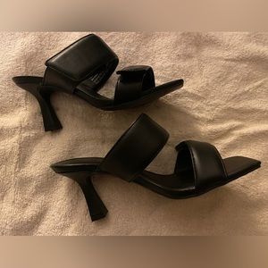 Open Edit Black Heeled Sandals sz 6
